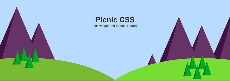Picnic.CSS - Lightweight CSS Framework, the product banner.