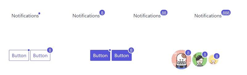 Buttons and pills styled with SPECTRE, a lightweight CSS framework.