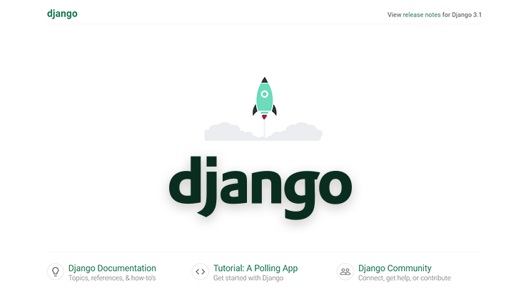 The default page served by Django projects right after the initial set up. 