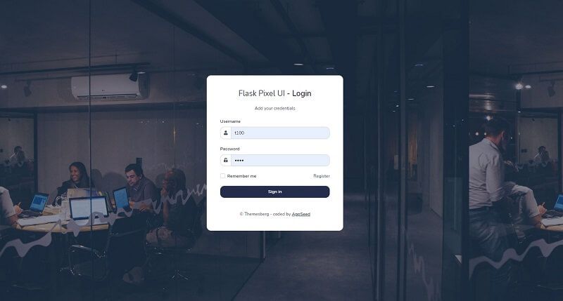 Flask Bootstrap Pixel - Login page