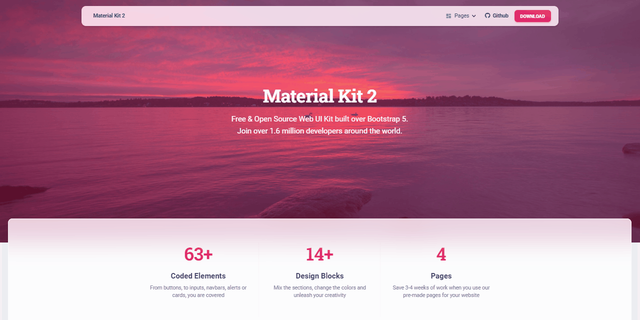 GIF animated presentation - Material Kit Design.