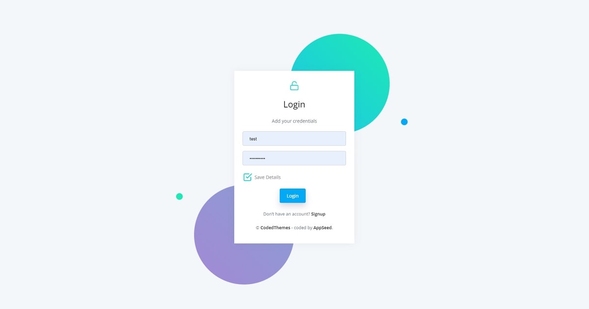 Django Datta Able - Login Page.