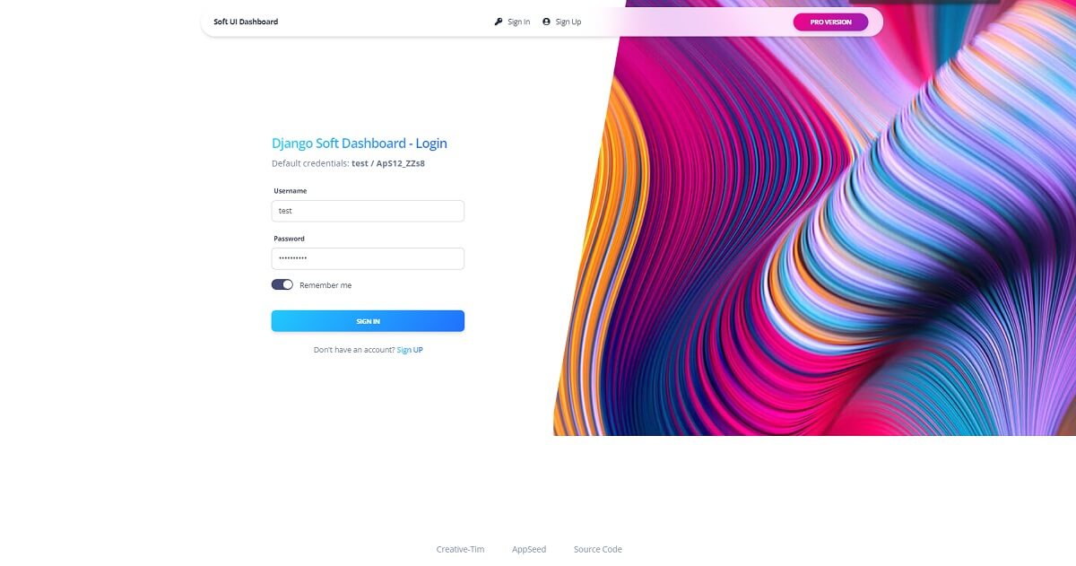 Django 4 Soft UI Dashboard - Login Page.