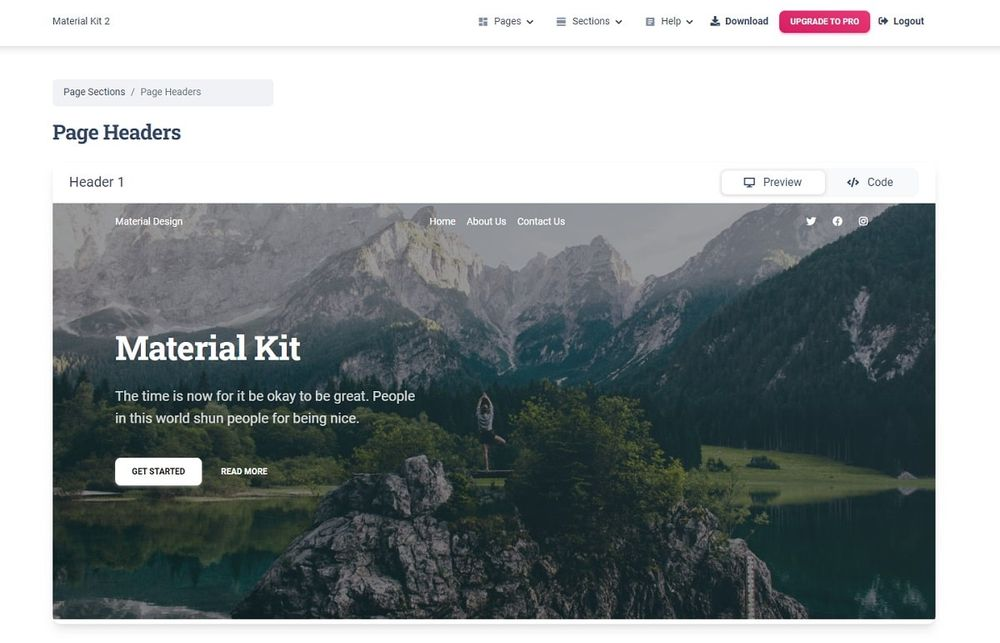 Flask Material Kit (Open-Source Bootstrap 5) - Header Component