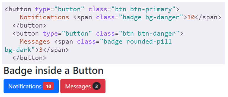 Bootstrap for Beginners -  Badge inside an element