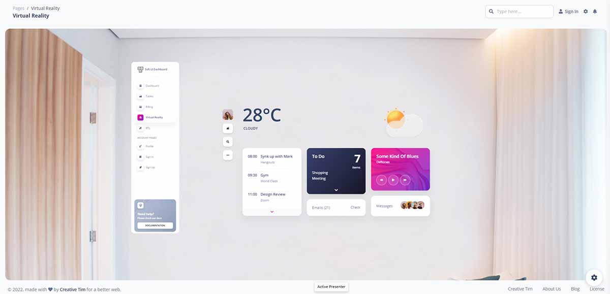 Soft UI Dashboard Tailwind - VR Page (Open-Source project)