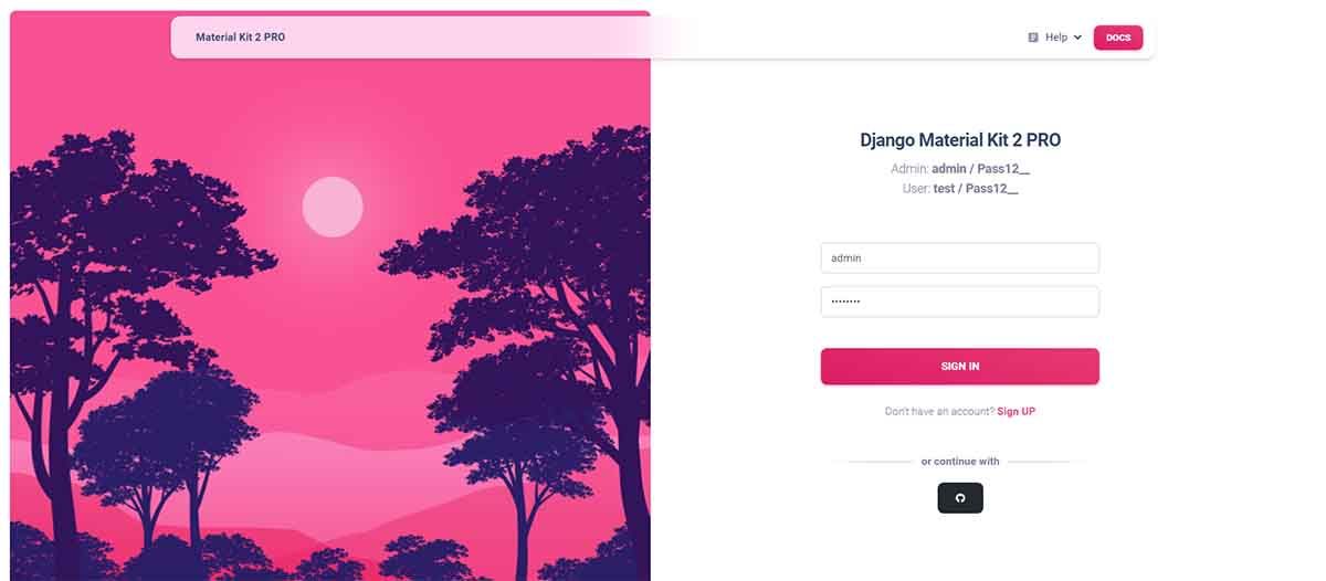 Django Material Kit - Oauth Sign IN (premium starter)