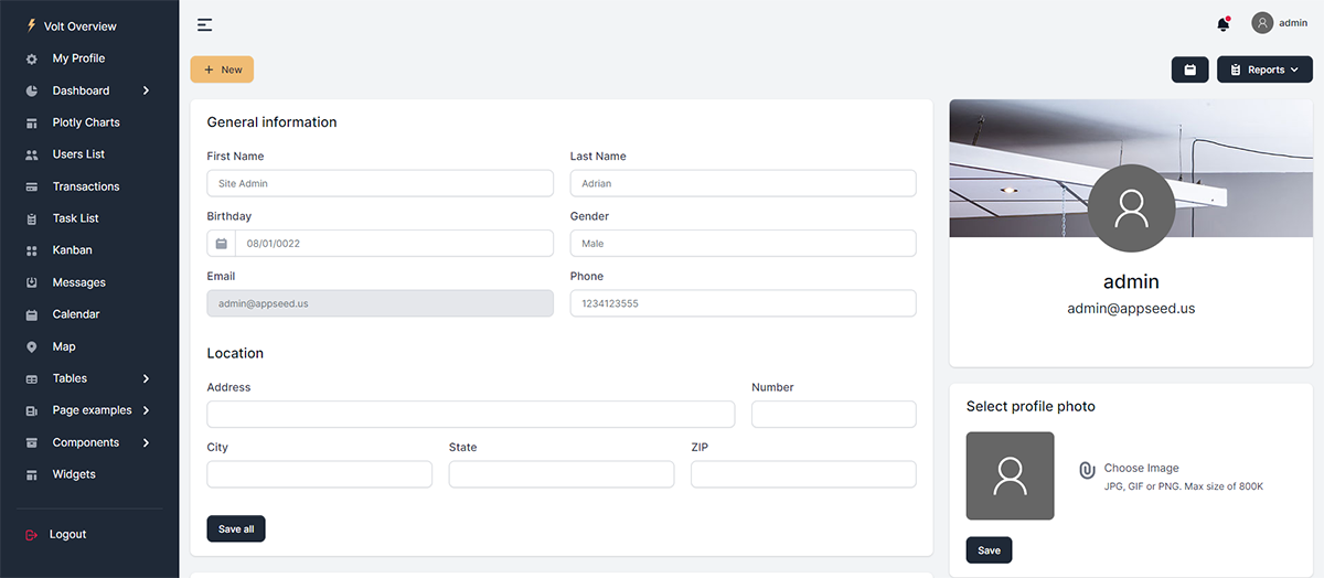 Django And Docker - Extended Profile (Volt Dashboard)