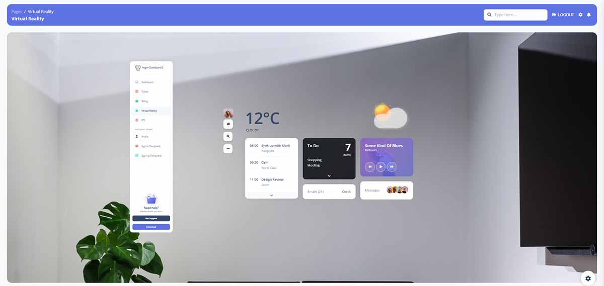 Django Argon Dashboard - VR page (open-source)