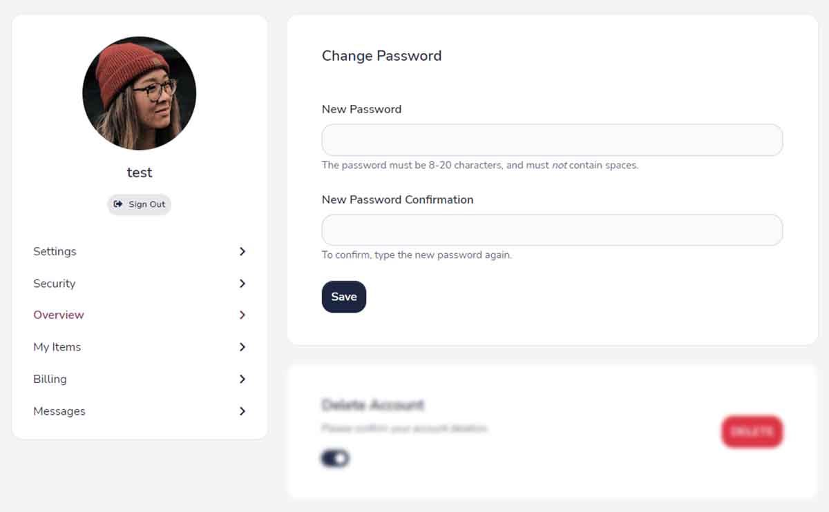 Django Pixel PRO - Change Password (premium starter)