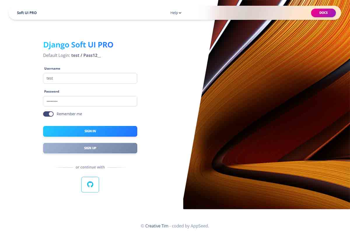 Soft Design PRO - OAuth via Github (Premium Django Starter)