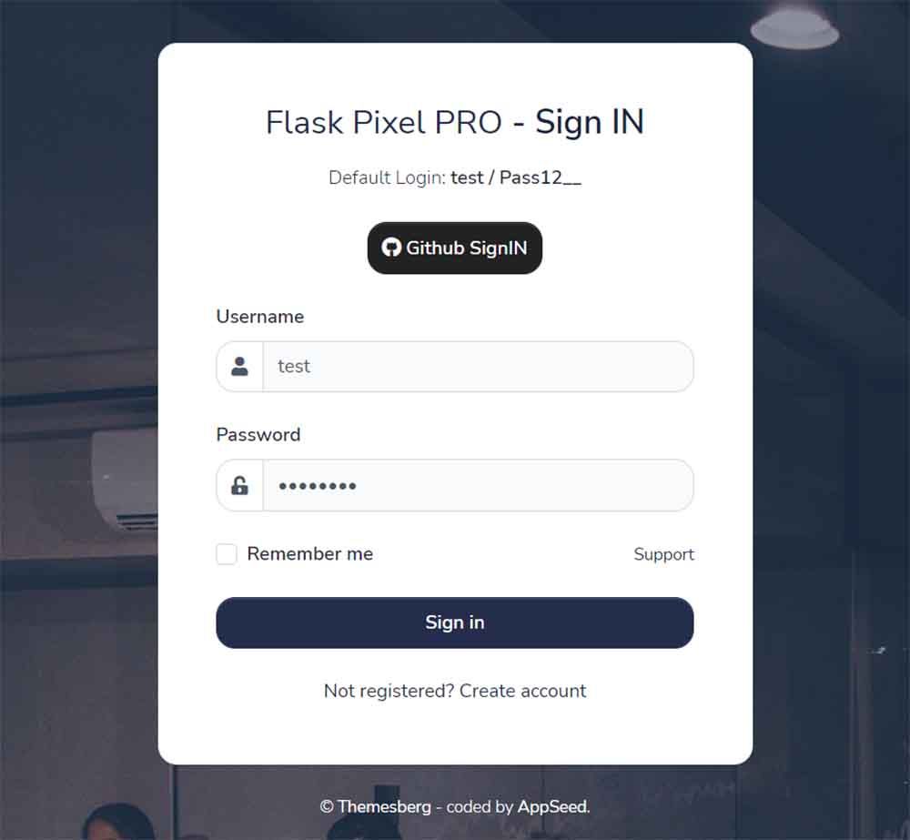 Pixel Bootstrap 5 - SignIN Page (OAuth via Github)