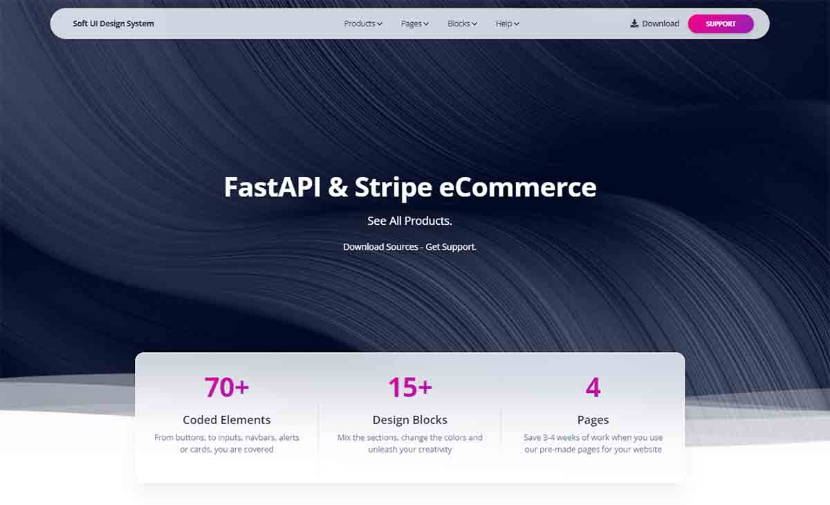FastAPI & Stripe eCommerce - HOMEpage (free product)