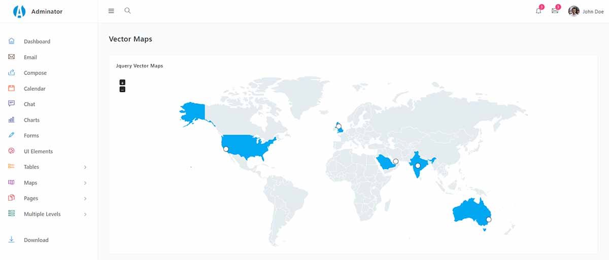 Adminator (Flask Version) - Maps Page (generated product)