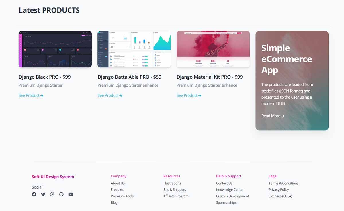 Django & Stripe - Imported products layout.