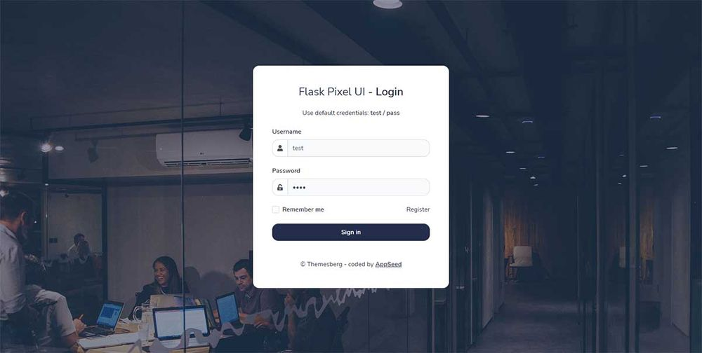 Deploy Flask with Drag & Drop - Login page