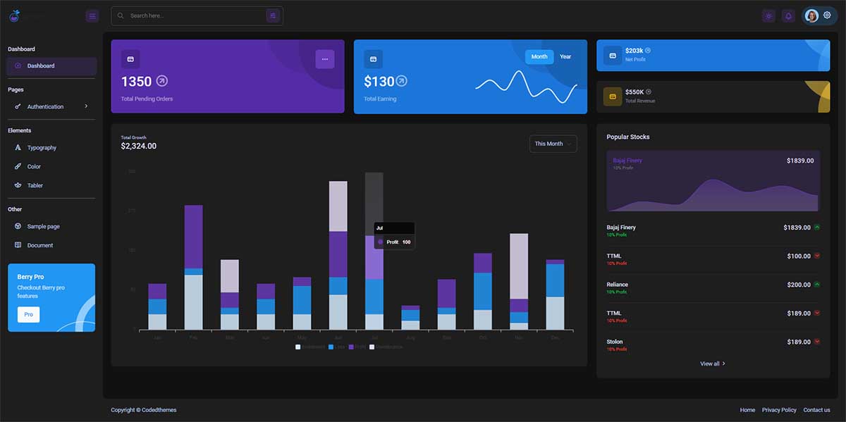 Django Berry Dashboard - Free Product