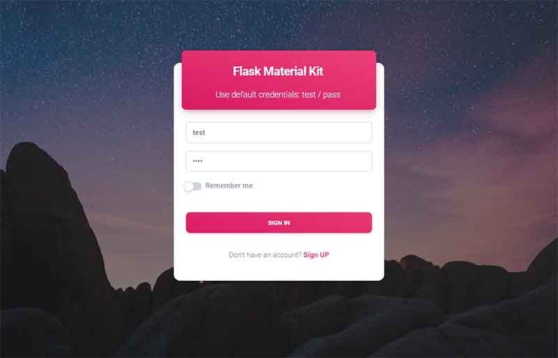 Flask & MongoDB - SignIN Page (crafted by AppSeed)
