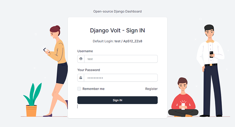 Django Volt - Sign In PAGE (crafted by AppSeed)