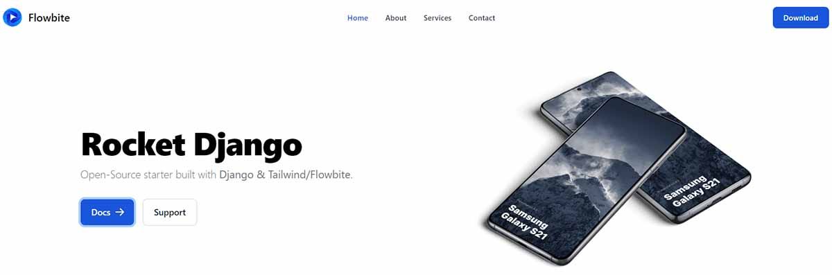 Tailwind & Django - The Starter Page (Flowbite Components), crafted by AppSeed.