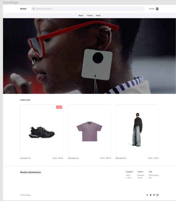 Rocket eCommerce (FIGMA) - HOMEpage, crafted by AppSeed