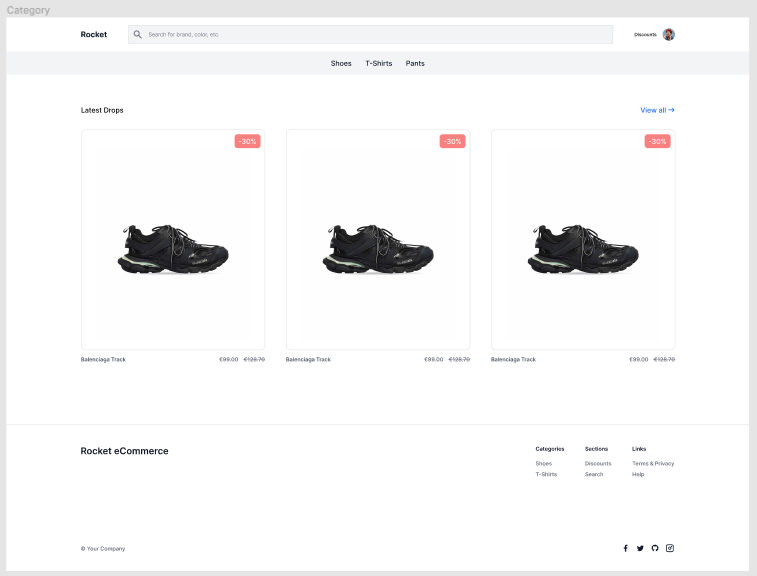 Rocket eCommerce (FIGMA) - Category Page, crafted by AppSeed