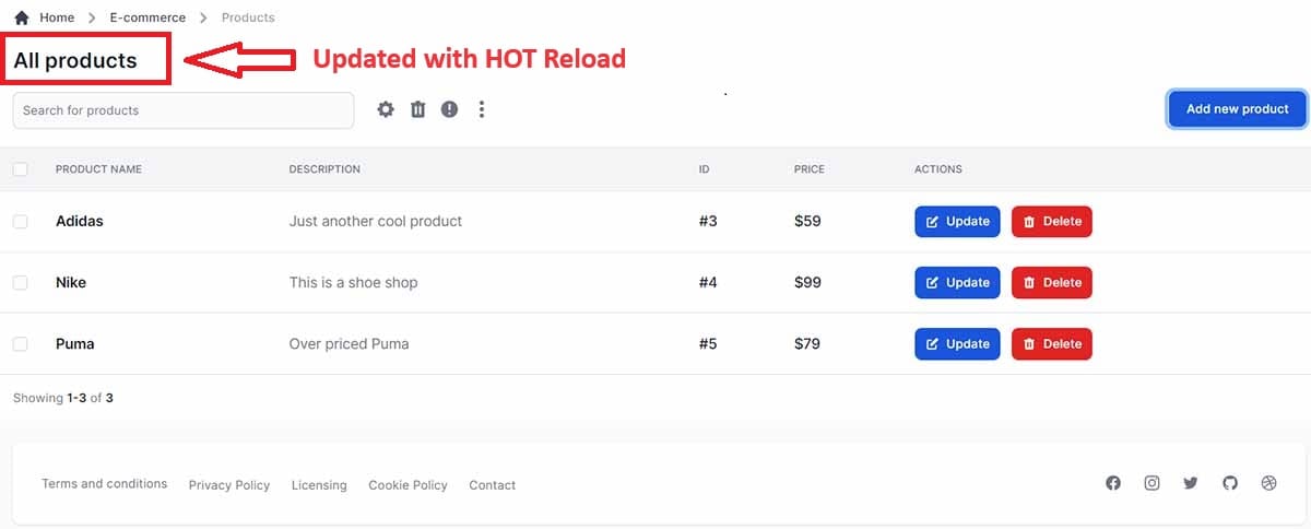 Rocket Django - Sample page content updated with HOT Reload, crafted by AppSeed.