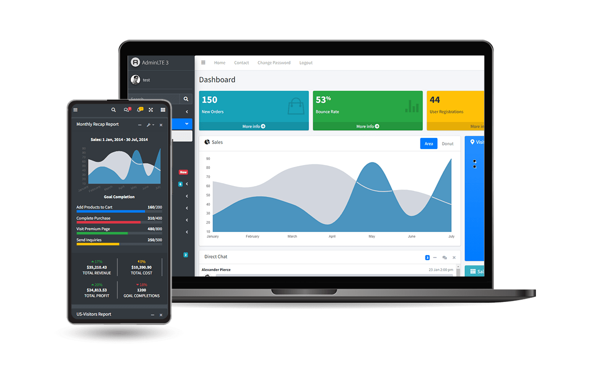 Django AdminLTE - Premium Seed Project crafted on top of AdminLTE Design