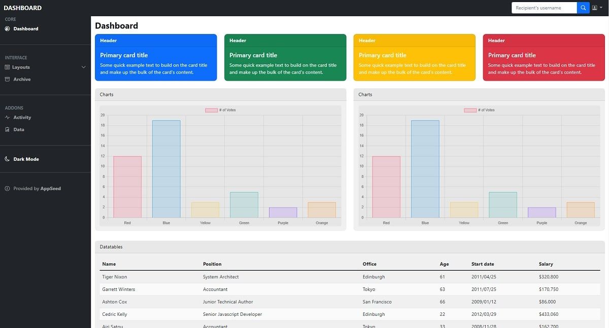 Learn Bootstrap by Coding - Dashboard Layout Sample