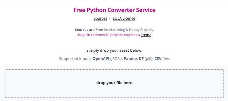 Python Generator & Converter - Free Service (opensource) 