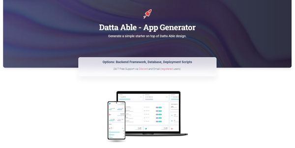 Generate a simple dashboard using AppSeed - Datta Able Design 