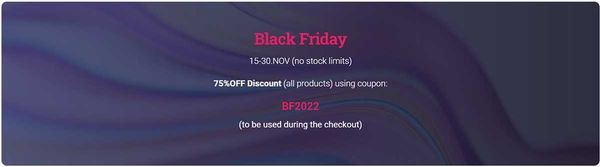 Black Friday Offer 2022 - 75%OFF Discount