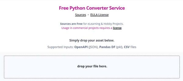 Python Generator & Converter - Free Service (opensource) 