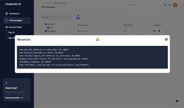 Django File Manager - Open-Source Sample